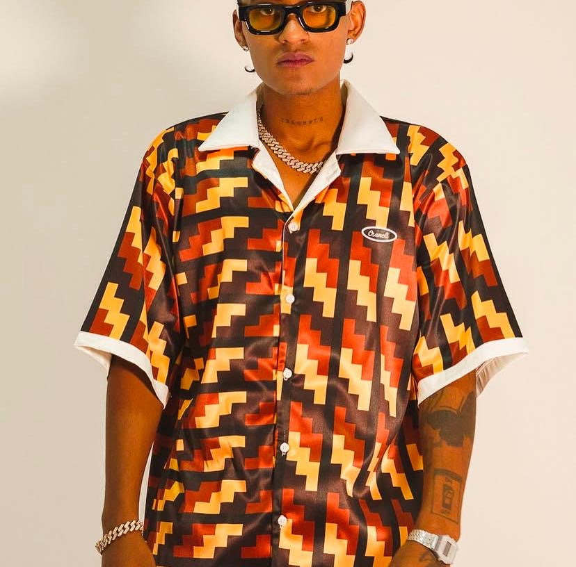 Monogram Tetris Print Shirt